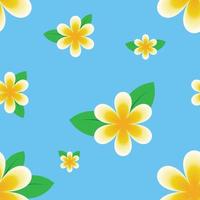 patrón floral de moda en los muchos tipos de flores. motivos botánicos tropicales dispersos al azar. textura de vector transparente. impresión con estilo dibujado a mano sobre fondo azul.