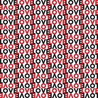 Vector seamless love word saying text pattern. Checkered tile background. Good for wallpaper, poster, web page design, surface design, wrapping paper. Doodle pop art letters.