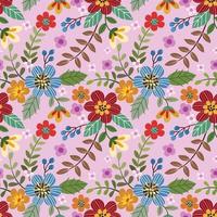 Colorful flowers design seamless pattern. vector