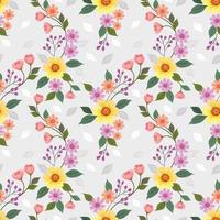 Colorful flowers seamless pattern for fabric textile wallpaper. vector