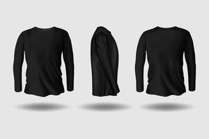 Short sleeve black t-shirt mockup vector