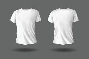 White short sleeve t-shirt mockup vector