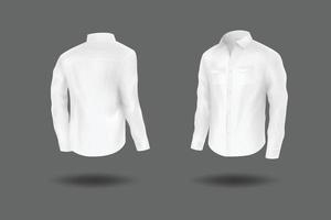 maqueta de camisa de manga larga blanca. vector
