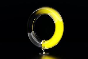 3D illustration Circular loading bar with an indicator in the middle in yellow zone. Rings of Progress photo