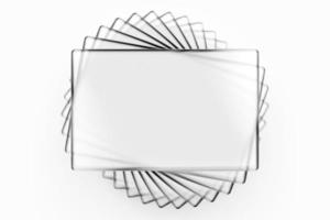Ilustración 3d de un mocap de marco blanco en un fondo volumétrico aislado. maqueta de banner publicitario. foto
