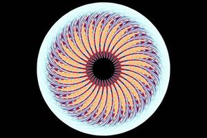 3D rendering abstract neon  round fractal, portal. Colorful round spiral. photo