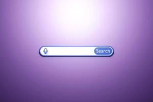 3D illustration of a  purple   search frame, a box, an internet panel with a magnifying glass icon. The concept of a modern audio search on the Internet photo