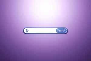 3D illustration of a  purple   search frame, a box, an internet panel with a magnifying glass icon. The concept of a modern audio search on the Internet photo