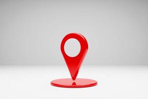 3d illustration of an icon with a red destination point on the map. navigation marker photo