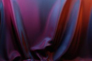 3D illustration blue satin fabric design element, fabric wave, elegant textile photo