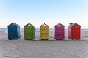 Beach huts Cullera stock pictures photo