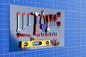 herramientas de construcción herramienta manual para reparación y construcción de viviendas. foto