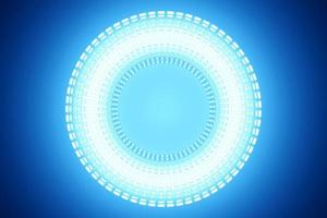 3D rendering abstract  blue neon   round fractal, portal. Colorful round spiral. photo