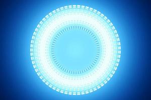 3D rendering abstract  blue neon   round fractal, portal. Colorful round spiral. photo