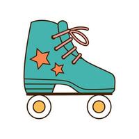 Roller skates in retro style. Flat vector illustration.