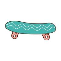 Skateboard in retro style. Flat vector illustration.