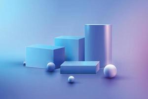 3d gradient podium geometric background. vector