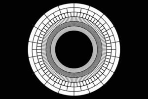 3d rendering fractal redondo blanco, portal sobre fondo negro aislado foto