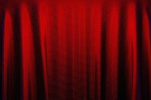 3D illustration of the red carbon fabric design element. Close up of the cloth material flying photo