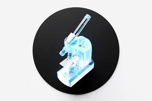 Realistic 3d microscope, laboratory equipment. Microscope for laboratory research photo