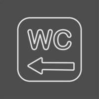 The toilet navigation icon is labeled with an arrow. Wayfinding wc element. Vector illustration