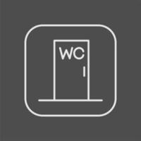 el icono de navegación de la puerta del baño con la inscripción wc. elemento wc de orientación. ilustración vectorial vector