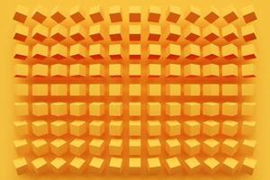 3D illustration volumetric  yellow cubes  flying on a geometric monophonic background. Parallelogram pattern. Technology geometry  background photo