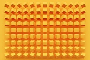 3D illustration volumetric  yellow cubes  flying on a geometric monophonic background. Parallelogram pattern. Technology geometry  background photo