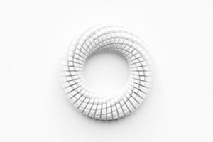 3D rendering abstract    white  round fractal, portal with spikes.  round spiral on white isolated background photo