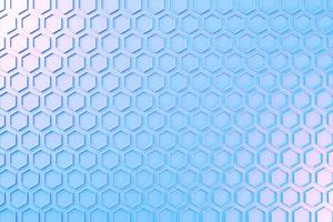 3d illustration of a blue honeycomb. Pattern of simple geometric hexagonal shapes, mosaic background. photo