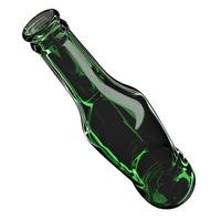 3d illustration of a green glass beer bottle on white isolated background photo