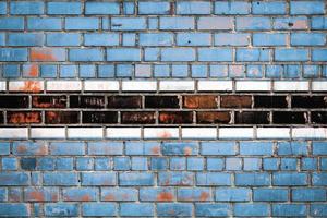 Flag of Botswana on a grunge brick background. photo