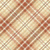 Tartan plaid pattern with texture and warm color. vector