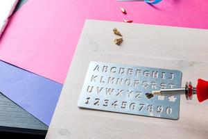 Pyrography pen in a do it yourself set up photo