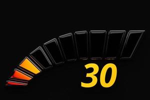 3d illustration of  measuring speed icon. Colorful speedometer icon, speedometer pointer points to orange normal color photo