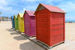 Beach huts Cullera stock pictures photo