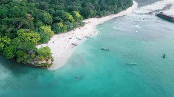 Beautiful aerial view of the waves at Pangandaran beach, West Java - Indonesia. video