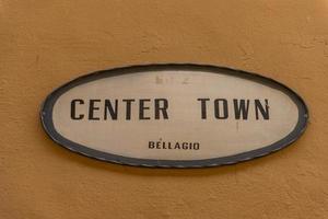 Bellagio center town sign Como lake photo