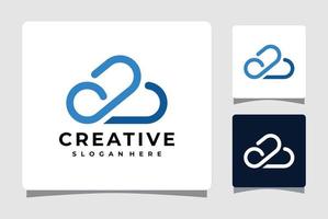 Cloud Paper Clip Logo Template Design Inspiration vector