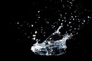 Abstract background of Water splashing on a black background. idea for freshness photo