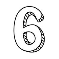 black line number six arabic vector