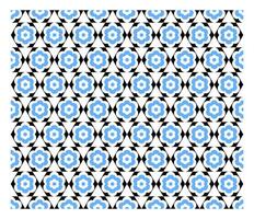 Seamless hexagon with overlapping blue flower shapes. vector