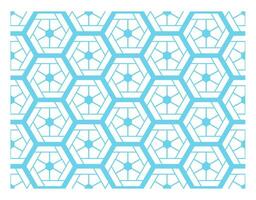 Seamless hexagonal bundle with multi-colored overlapping flowers. vector