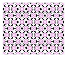 Seamless hexagon with overlapping pink flower shapes. vector