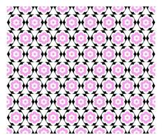 Seamless hexagon with overlapping pink flower shapes. vector