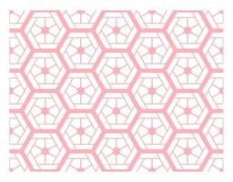 Seamless hexagonal bundle with multi-colored overlapping flowers. vector