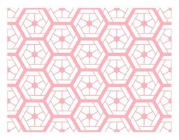 Seamless hexagonal bundle with multi-colored overlapping flowers. vector