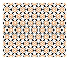 Seamless hexagon with overlapping orange flower shapes. vector