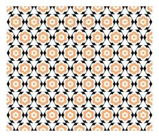 Seamless hexagon with overlapping orange flower shapes. vector