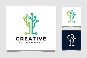 Tree Technology Logo Template Design Inspiration vector